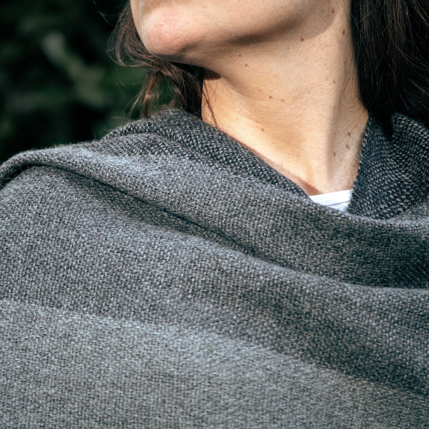GREY ALPACA RUANA WRAP