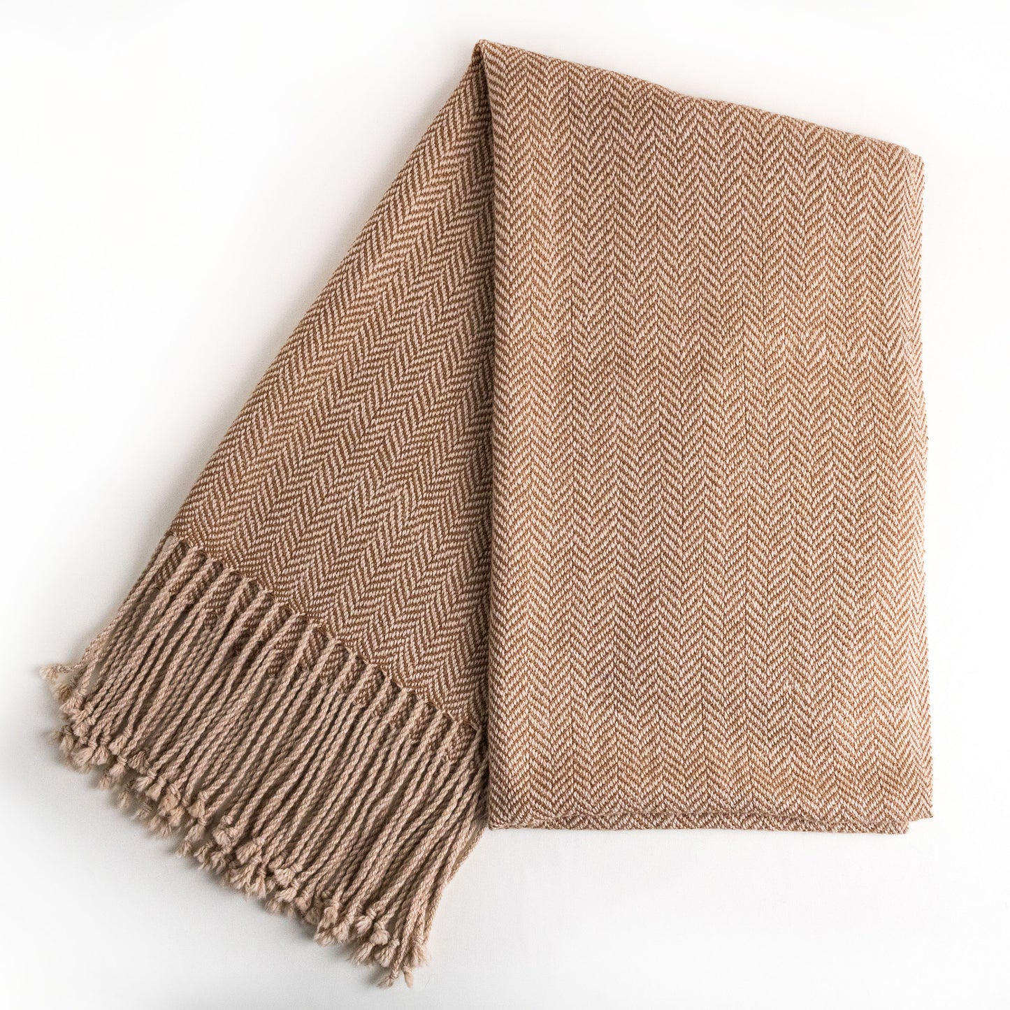 BROWN GEOMETRIC ALPACA SHAWL