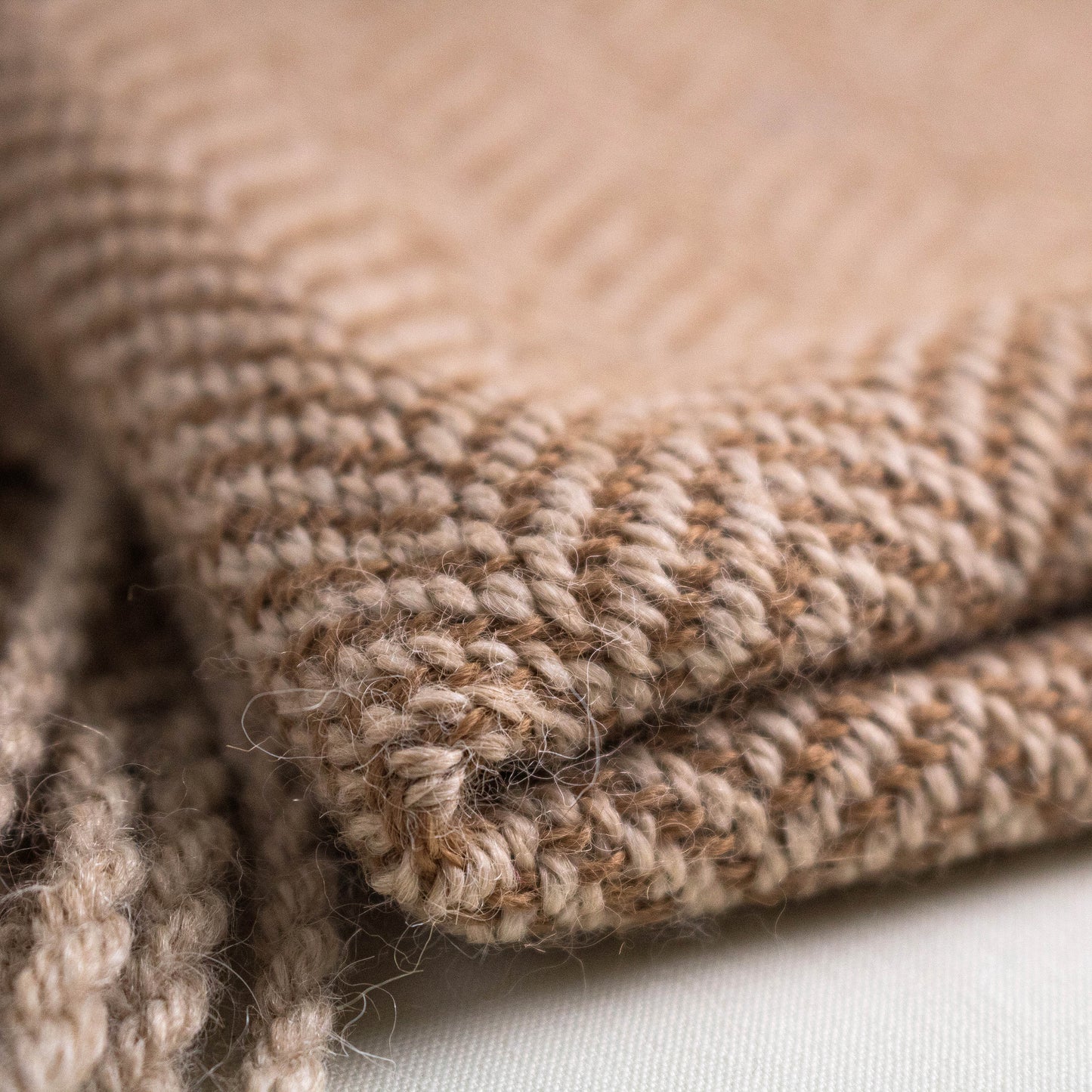 BROWN GEOMETRIC ALPACA SHAWL