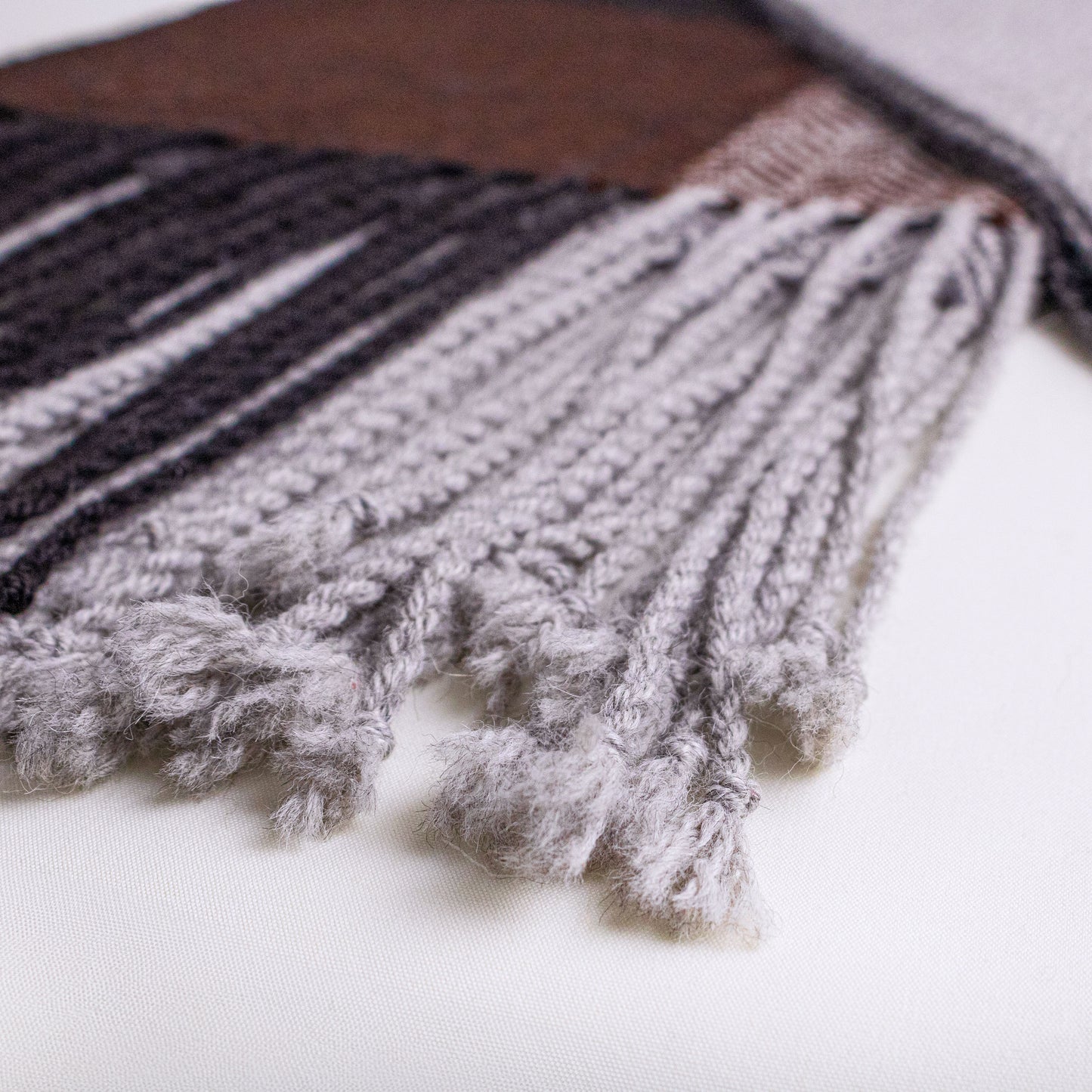 GREY GEOMETRIC ALPACA SHAWL