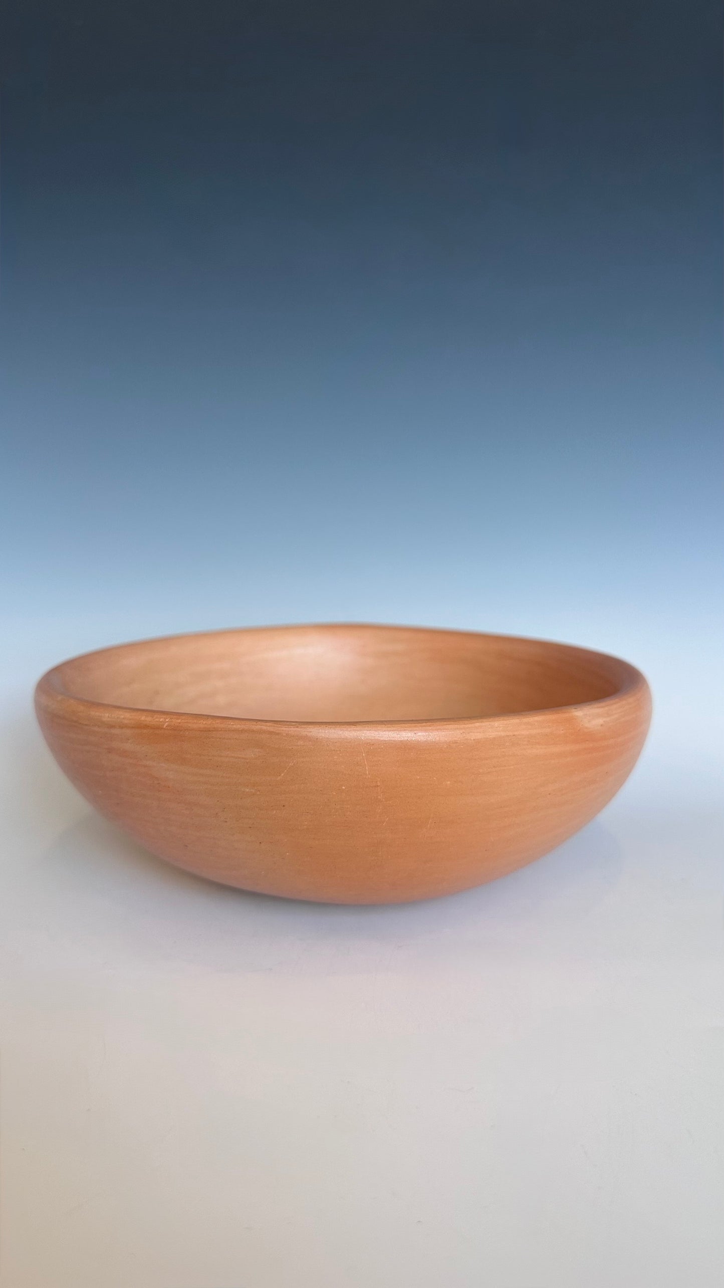 Oval clear clay bowl for everyday