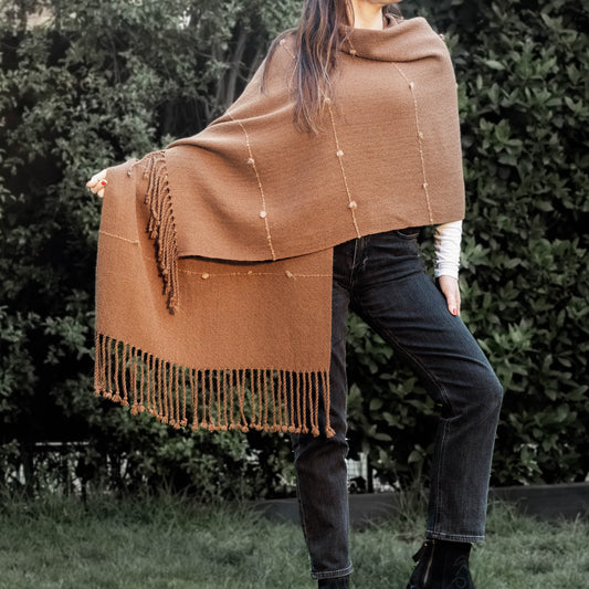 BROWN ALPACA SHAWL